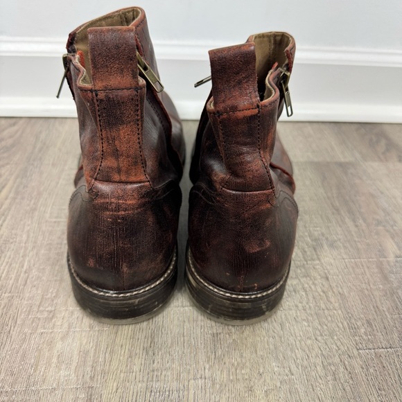 Aston Grey Helani Boots Distressed Brown Leather Mens Size 13 Dress Ankle Boot - Picture 4 of 7